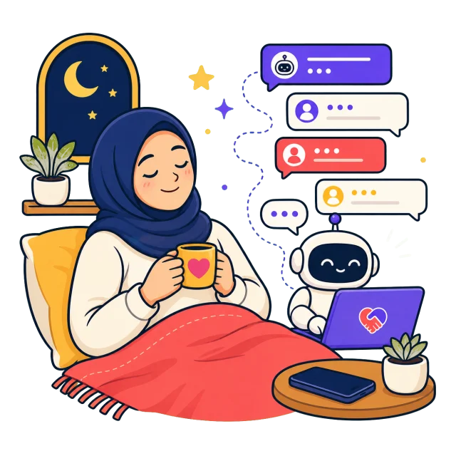 Chat masuk malam saat toko offline